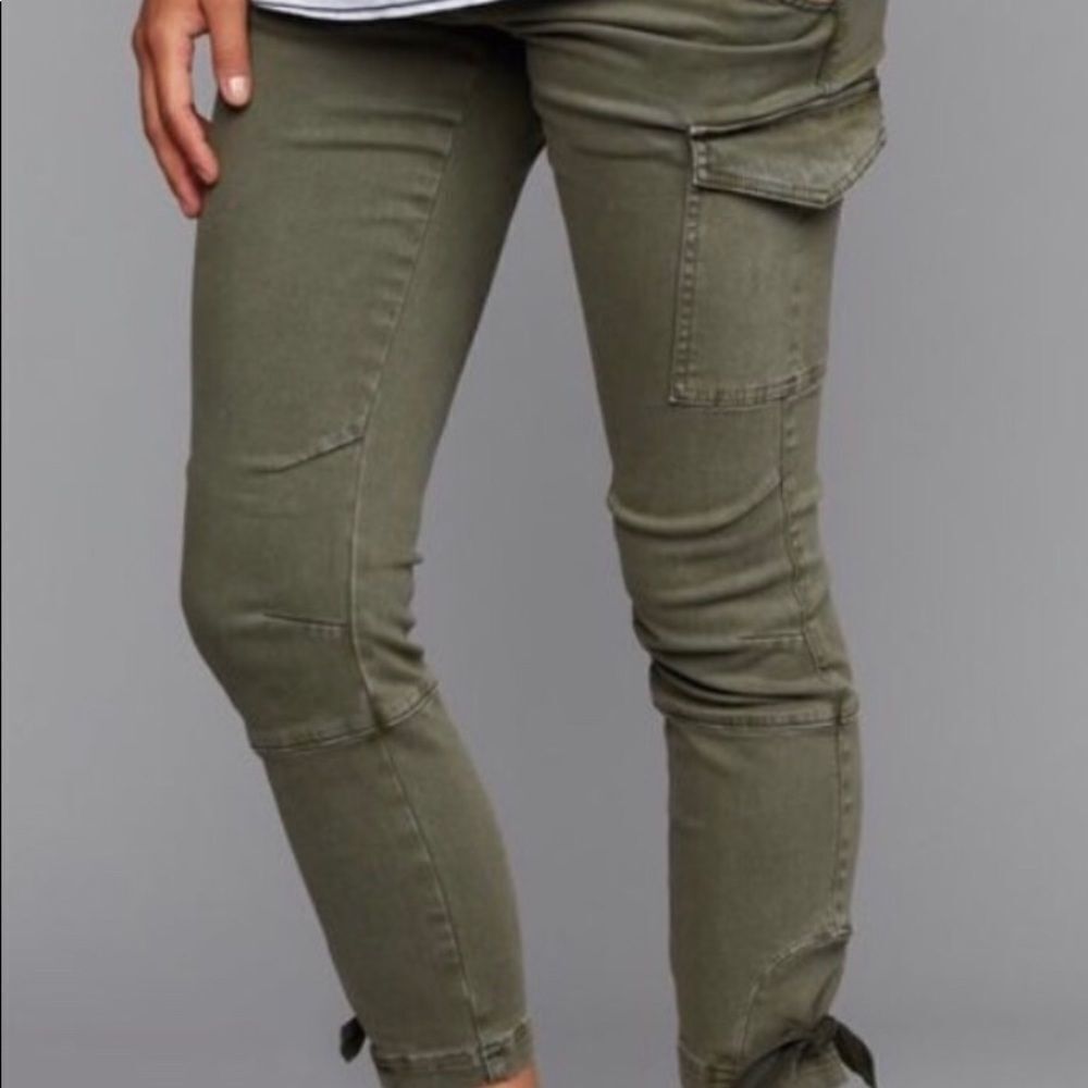 Luxe Essentials Apparel Olive Cargo Jeans